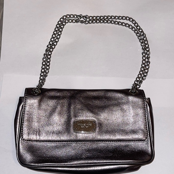 Michael Kors Purse Metallic Grey - Picture 1 of 8